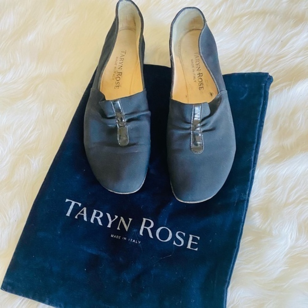 Taryn Rose Keir black nylon loafer, Sz. 39.5